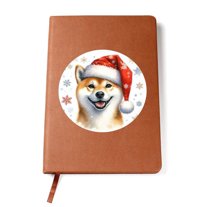 Christmas Dog - Shiba Inu - Vegan Leather Journal
