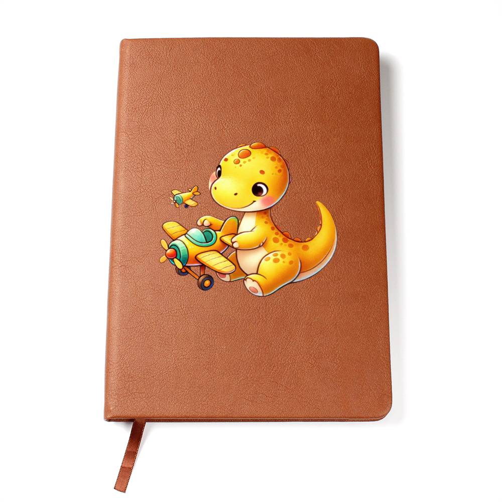 Colorful Baby Dinosaur 017 - Vegan Leather Journal