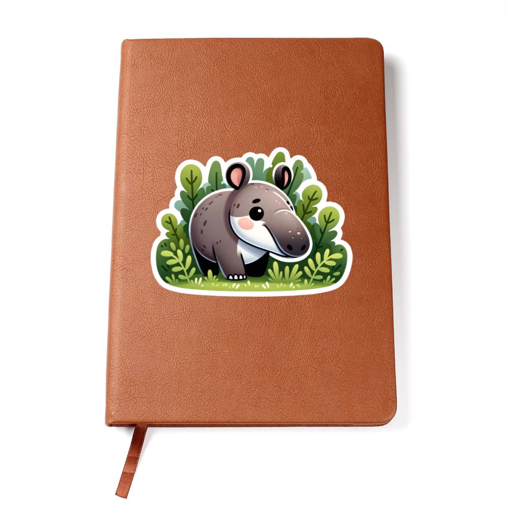 Cute Tapir sticker 188 - Vegan Leather Journal