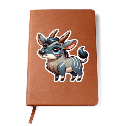Cute Nilgai sticker 102 - Vegan Leather Journal
