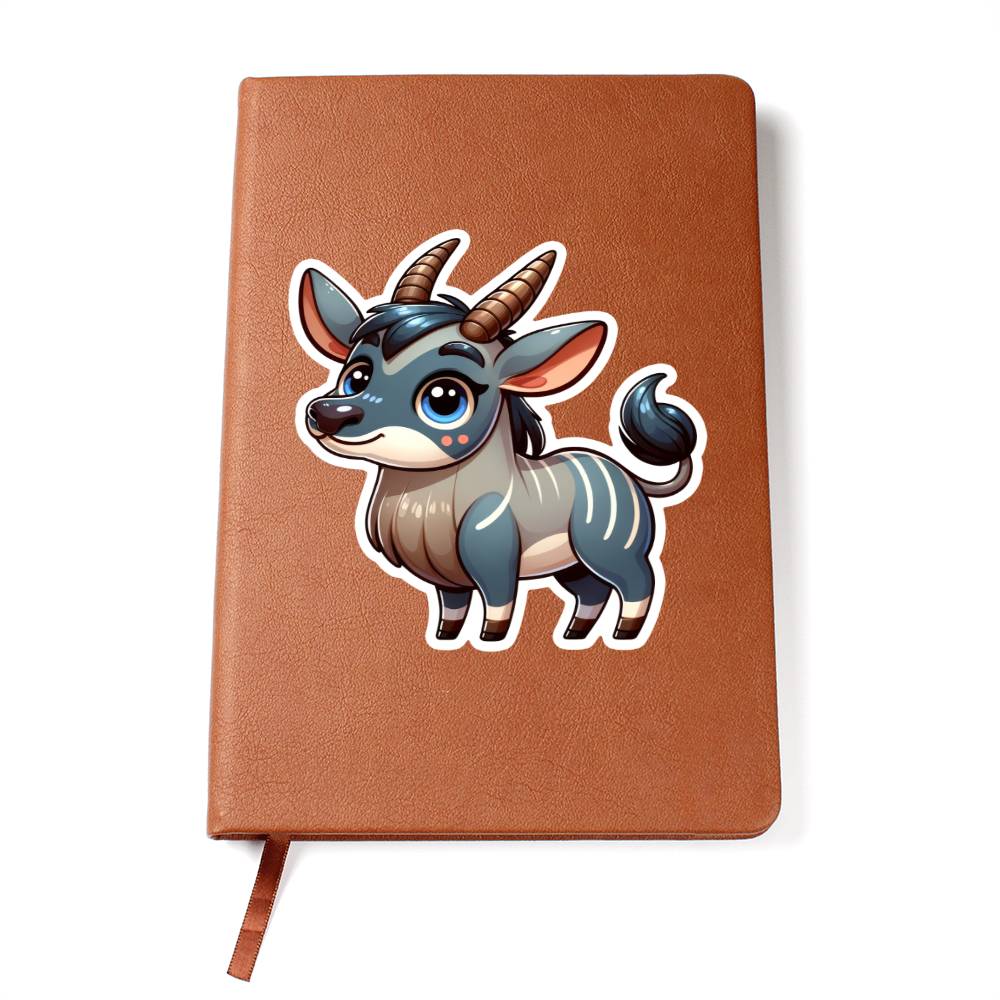 Cute Nilgai sticker 102 - Vegan Leather Journal