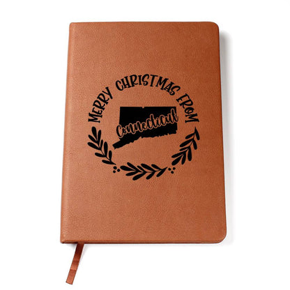 Merry Christmas From Connecticut - Vegan Leather Journal