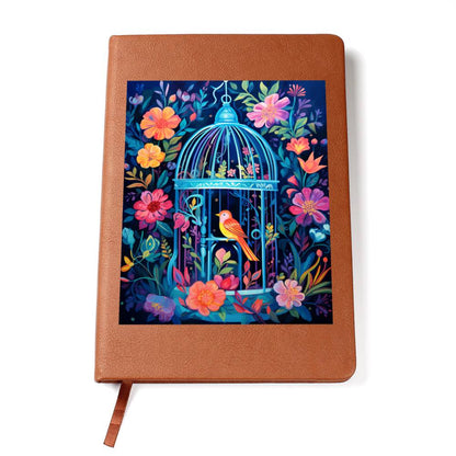 Birds And Floral Design 167 - Vegan Leather Journal