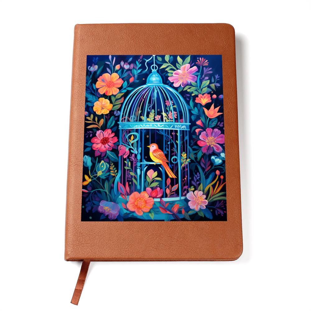Birds And Floral Design 167 - Vegan Leather Journal