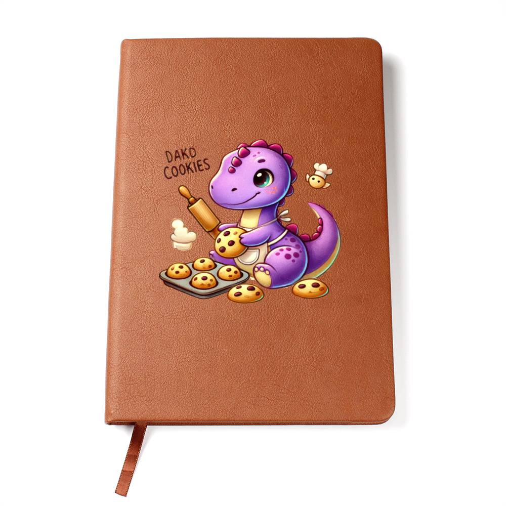 Colorful Baby Dinosaur 091 - Vegan Leather Journal