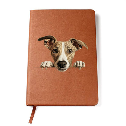 Whippet Peeking - Vegan Leather Journal