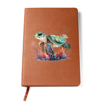 Cute Sea Turtle 013 - Vegan Leather Journal