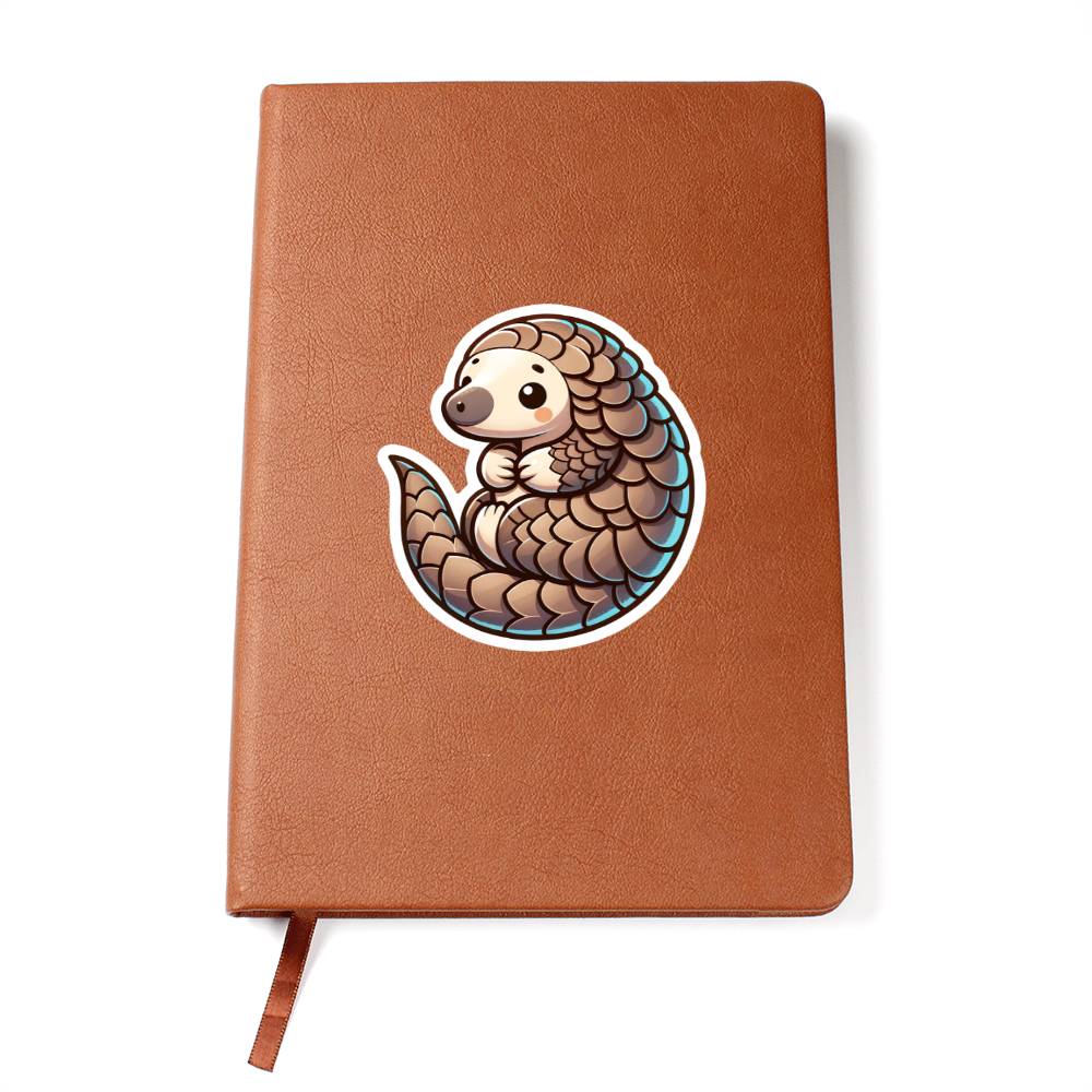 Cute Pangolin sticker 118 - Vegan Leather Journal