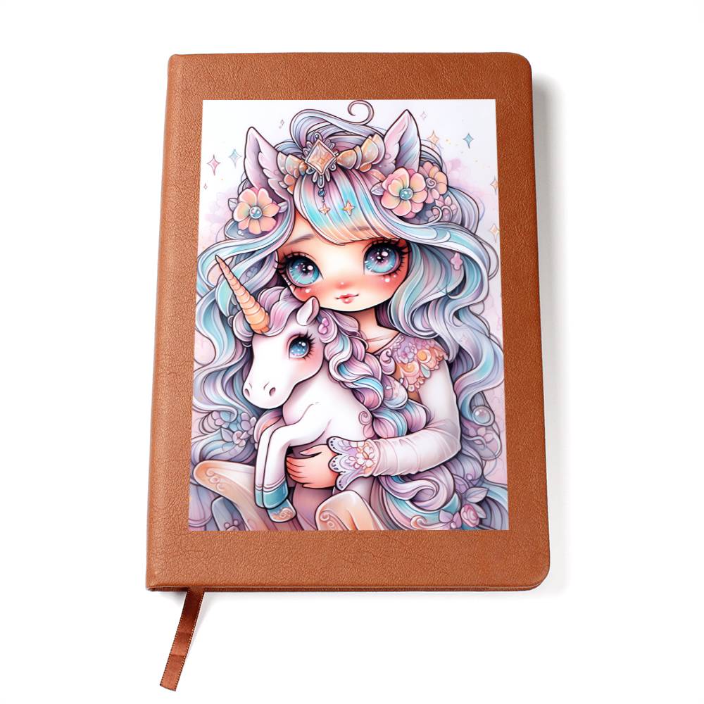 Cute Unicorn 015 - Vegan Leather Journal