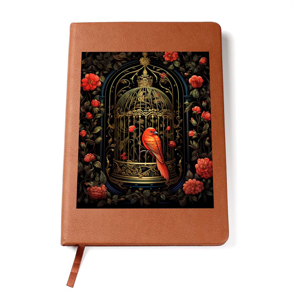 Birds And Floral Design 071 - Vegan Leather Journal