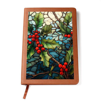 Christmas Stained Glass Design 035 - Vegan Leather Journal