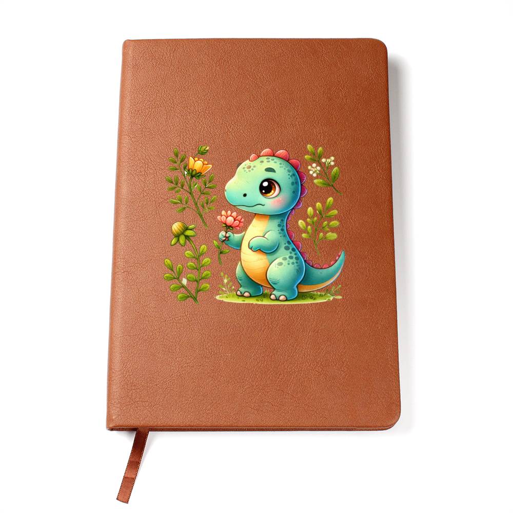 Colorful Baby Dinosaur 007 - Vegan Leather Journal
