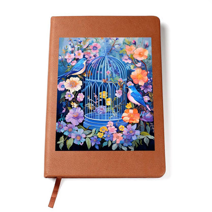 Birds And Floral Design 138 - Vegan Leather Journal