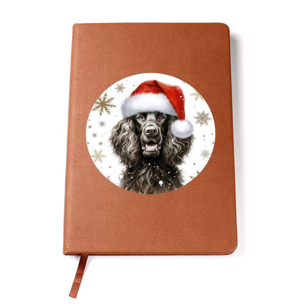 Christmas Dog - Irish Water Spaniel - Vegan Leather Journal