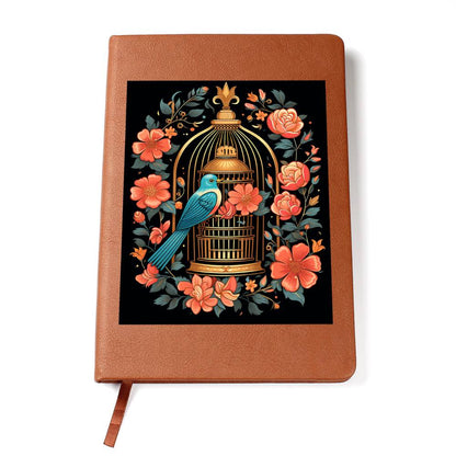 Birds And Floral Design 122 - Vegan Leather Journal