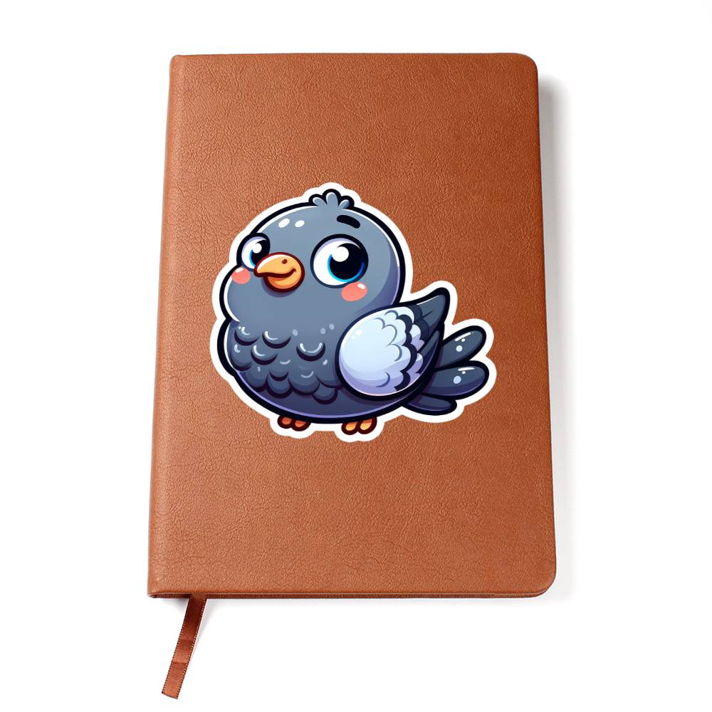 Cute Pigeon sticker 127 - Vegan Leather Journal