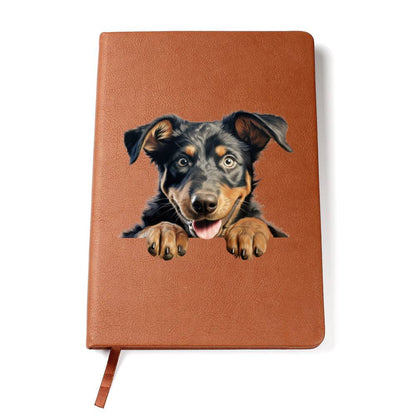Beauceron Peeking - Vegan Leather Journal