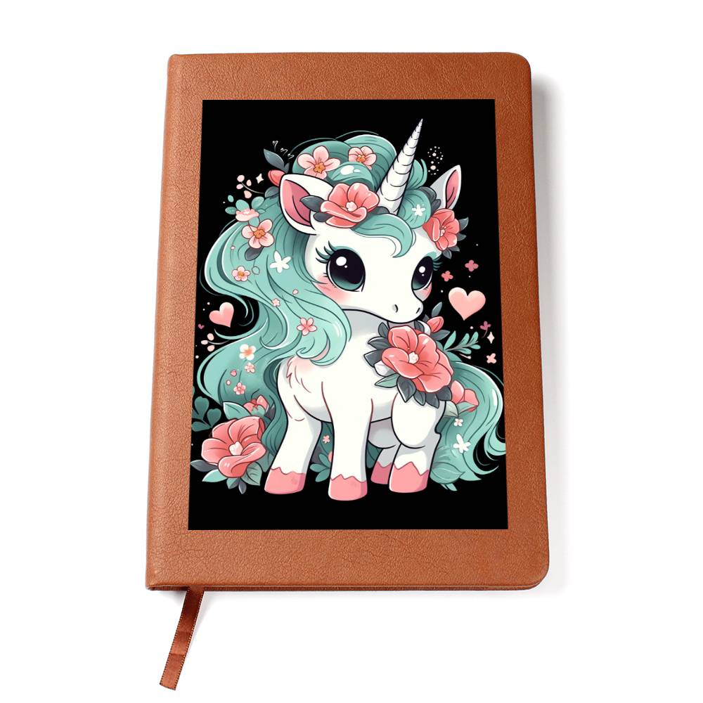 Cute Unicorn 061 - Vegan Leather Journal