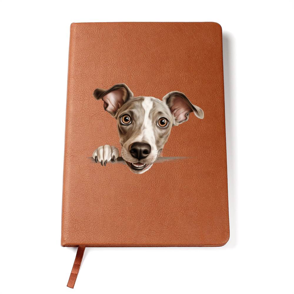 Italian Greyhound Peeking - Vegan Leather Journal
