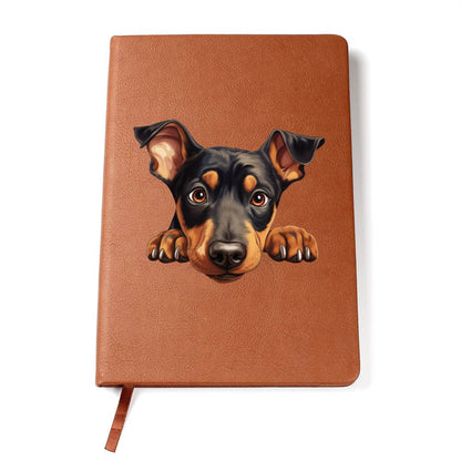 Doberman Pinscher Peeking - Vegan Leather Journal