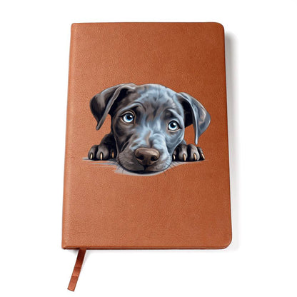 Blue Lacy Peeking - Vegan Leather Journal