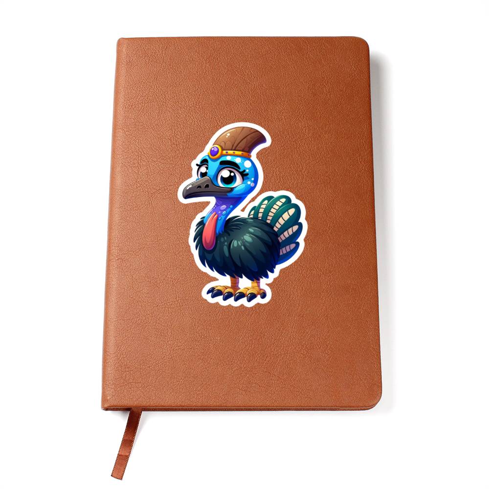 Cute Cassowary sticker 23 - Vegan Leather Journal