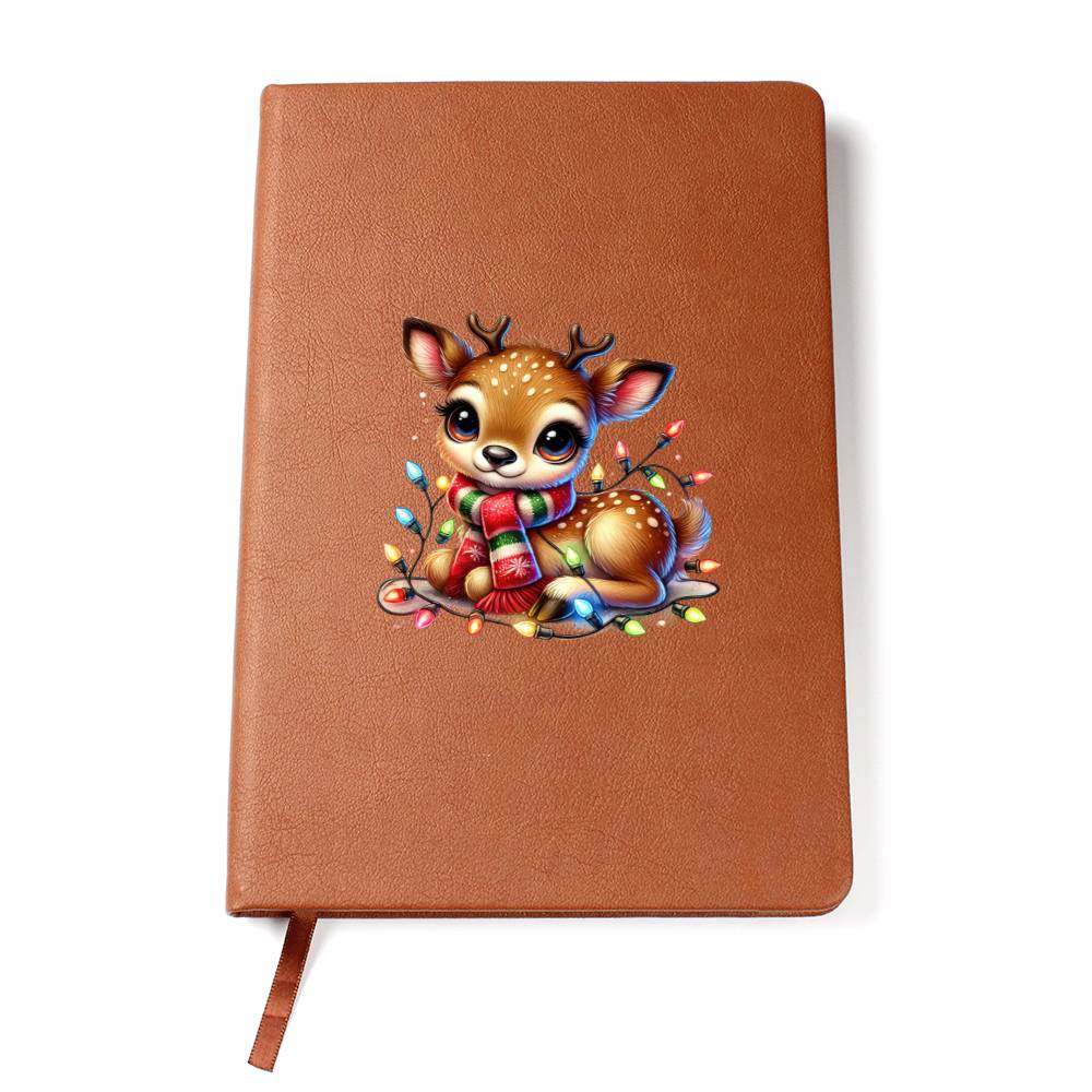 Cute Christmas Reindeer 025 - Vegan Leather Journal