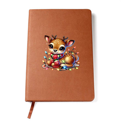 Cute Christmas Reindeer 025 - Vegan Leather Journal