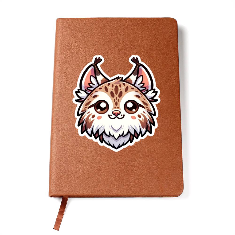 Cute Lynx sticker 89 - Vegan Leather Journal