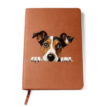 Smooth Fox Terrier Peeking - Vegan Leather Journal