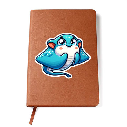 Cute Manta ray sticker 92 - Vegan Leather Journal