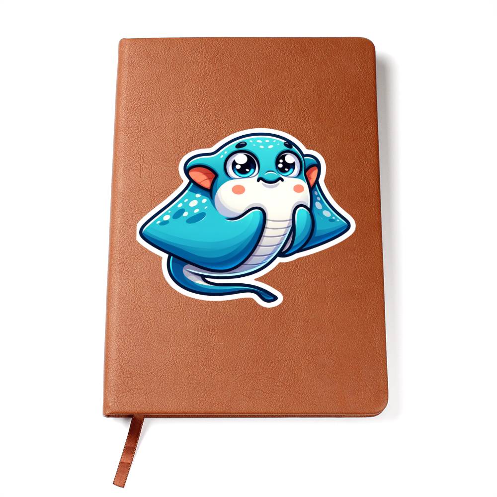 Cute Manta ray sticker 92 - Vegan Leather Journal