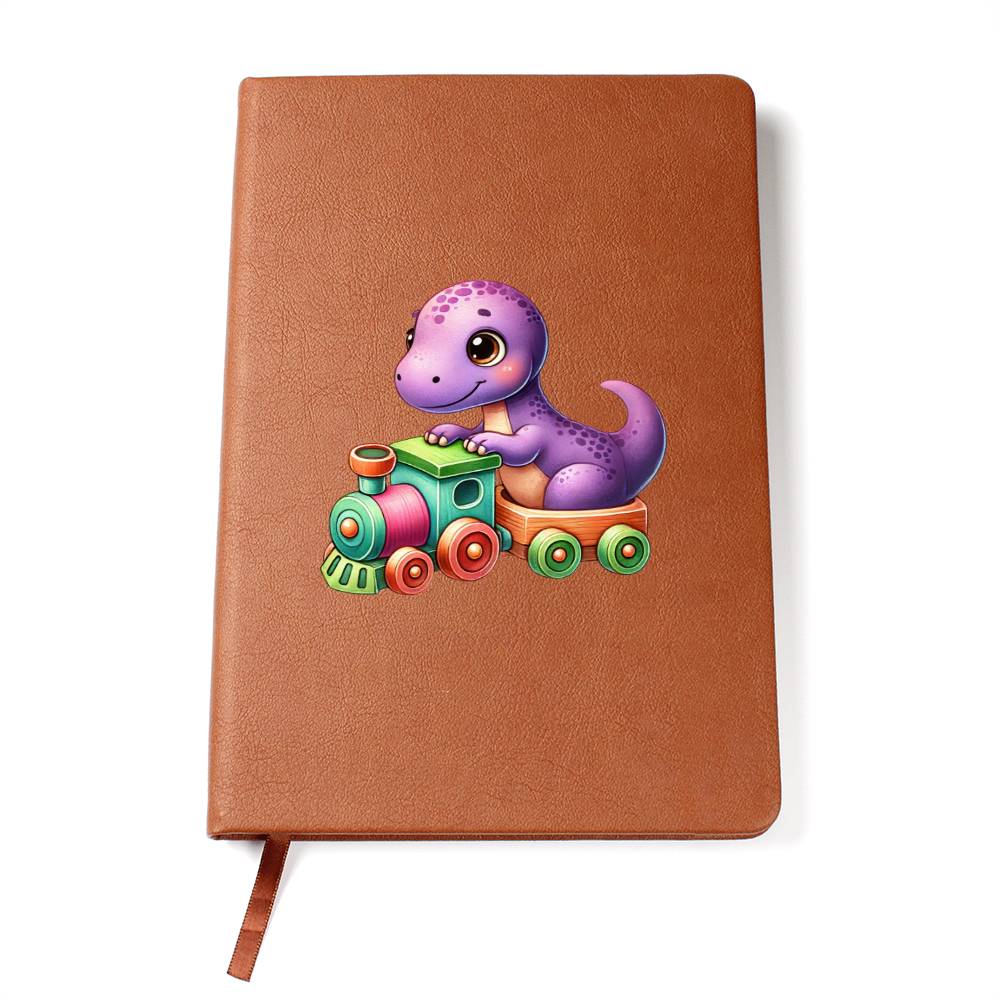 Colorful Baby Dinosaur 101 - Vegan Leather Journal