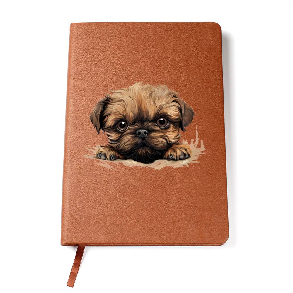 Brussels Griffon Peeking - Vegan Leather Journal