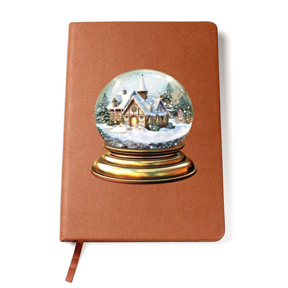 Watercolor Christmas Snow Globe 020 - Vegan Leather Journal