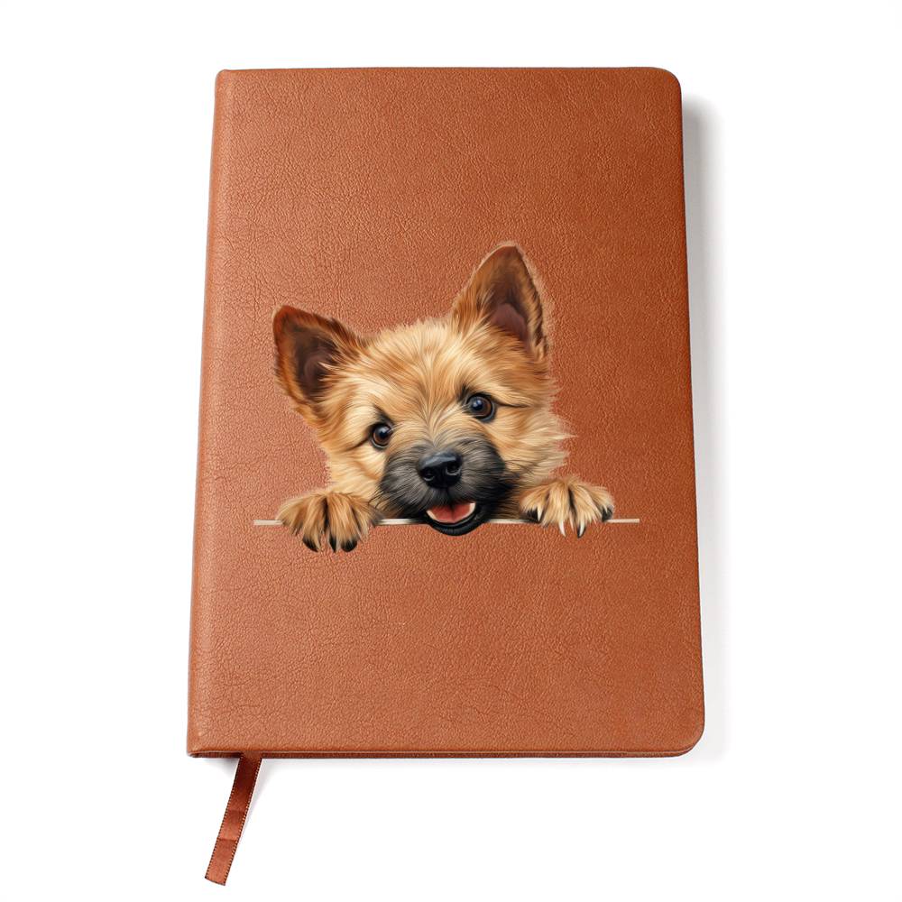 Norwich Terrier Peeking - Vegan Leather Journal