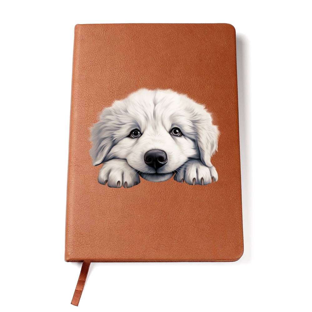 Great Pyrenees Peeking - Vegan Leather Journal