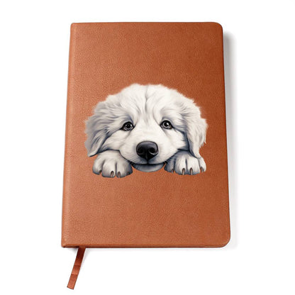 Great Pyrenees Peeking - Vegan Leather Journal