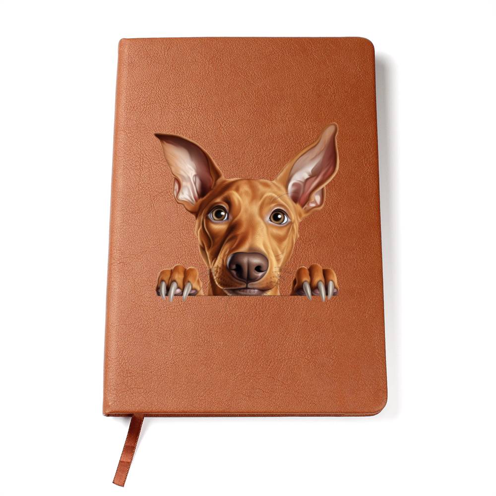 Pharaoh Hound Peeking - Vegan Leather Journal