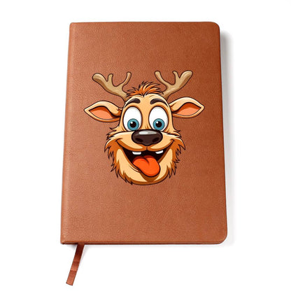 Funny Reindeer Face 07 - Vegan Leather Journal