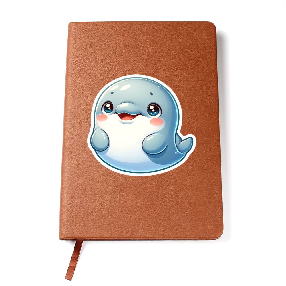 Cute Beluga sticker 12 - Vegan Leather Journal
