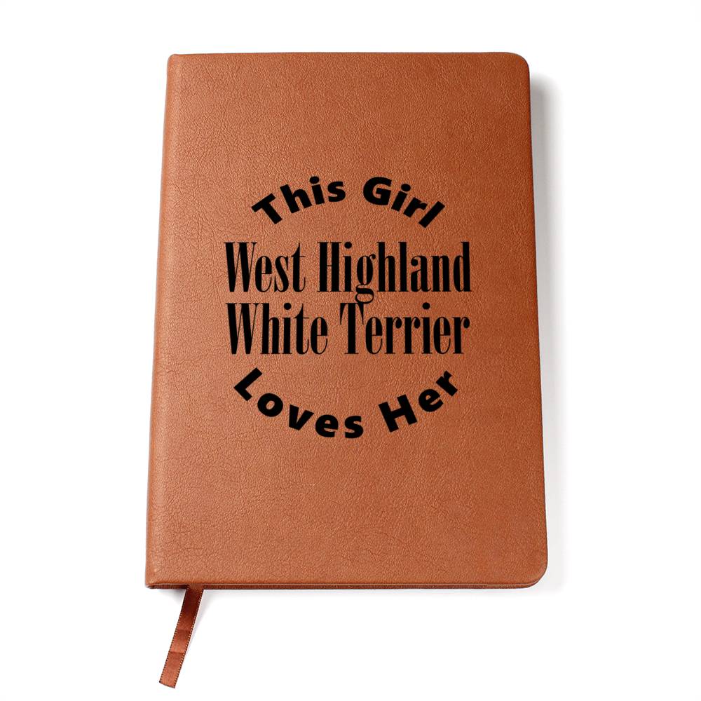 West Highland White Terrier v2 - Vegan Leather Journal