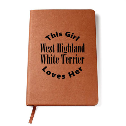 West Highland White Terrier v2 - Vegan Leather Journal