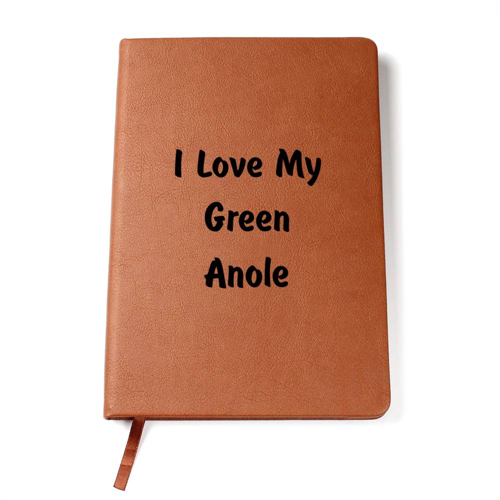 Love My Green Anole - Vegan Leather Journal
