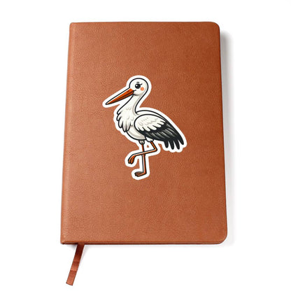 Cute Stork sticker 170 - Vegan Leather Journal