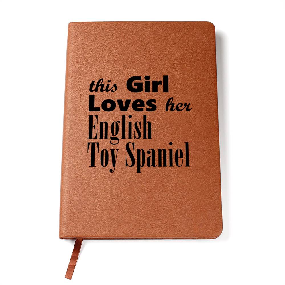 English Toy Spaniel - Vegan Leather Journal