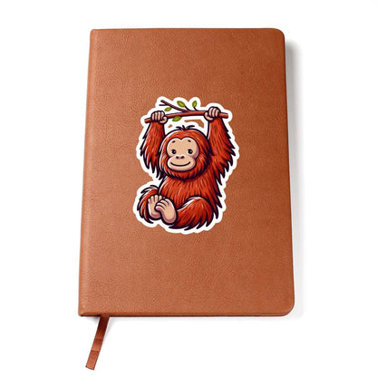 Cute Orangutan sticker 107 - Vegan Leather Journal