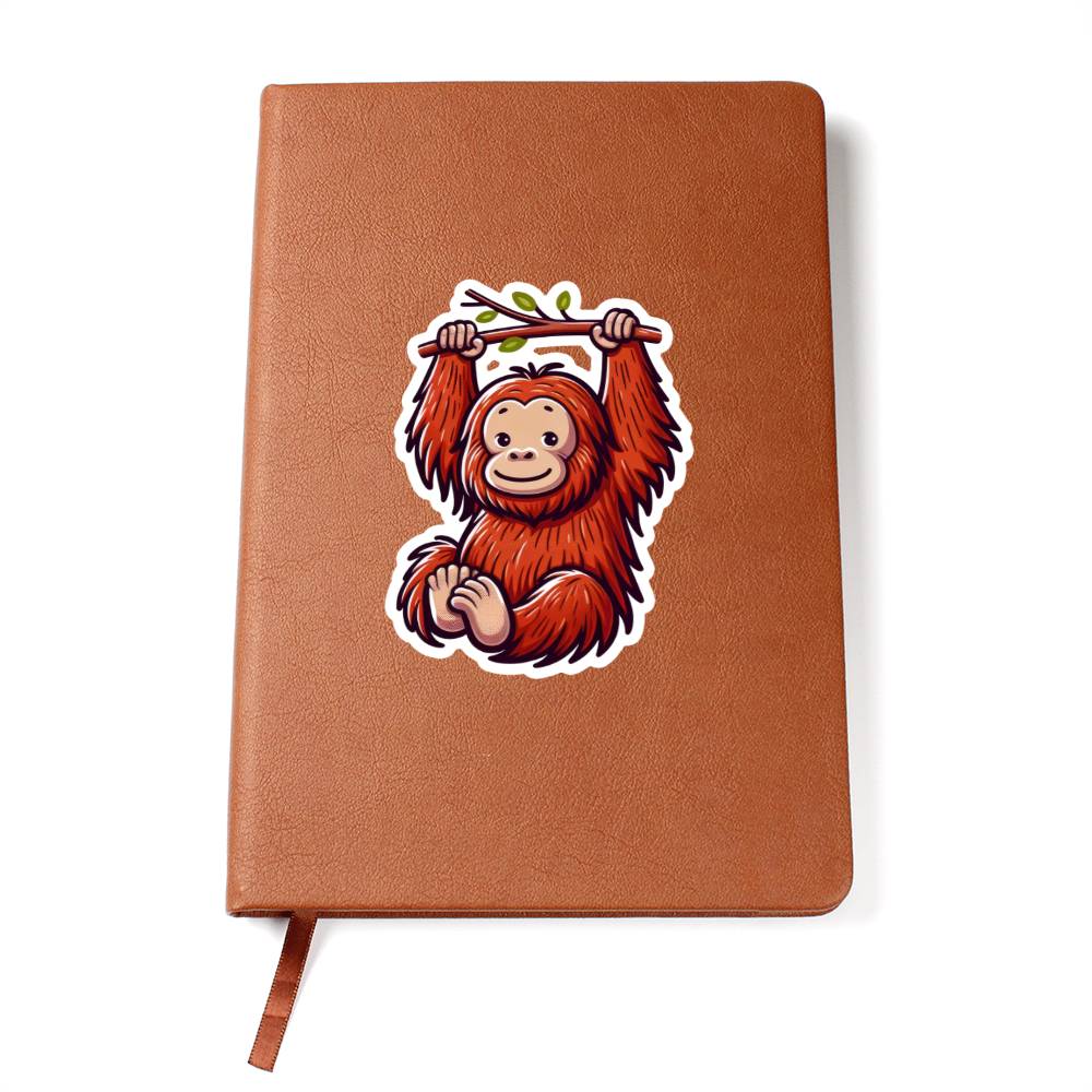 Cute Orangutan sticker 107 - Vegan Leather Journal