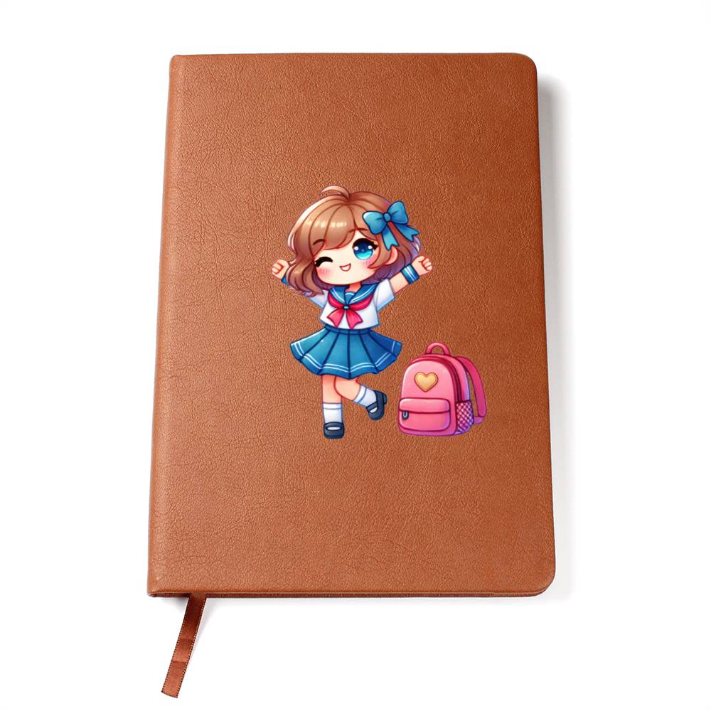Cute Back to School Sticker 018 - Vegan Leather Journal