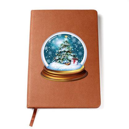 Watercolor Christmas Snow Globe 010 - Vegan Leather Journal